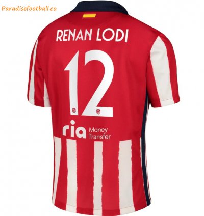 2020-21 Atlético Madrid Metropolitano Home Soccer Jersey Shirt with Renan Lodi 12 printing