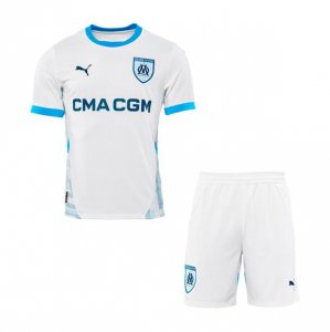 2024-25 Olympique de Marseille Kids Home Soccer Kits Shirt With Shorts