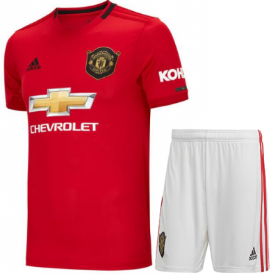 2019-20 Manchester United Home Soccer Jersey Kit (Shirt + Shorts)