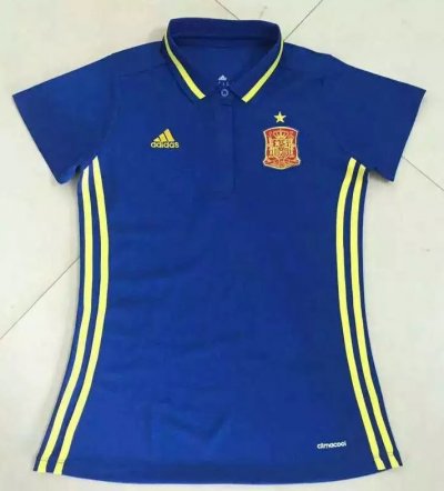 2016 Euro Cup Spain Blue Women's Polo Shirt