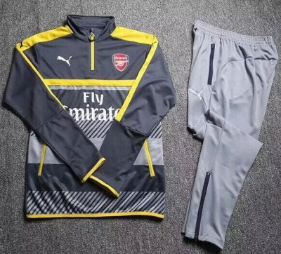 2016-17 Arsenal Gray 1/4 Zip Training Sweat Suits
