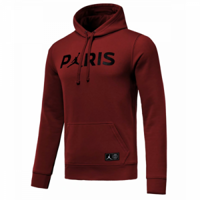18-19 PSG JORDAN 3rd Away Dark Red Hoody Sweater