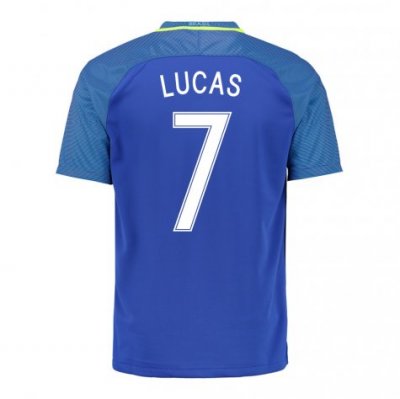 2016 Brazil Lucas 7 Away Soccer Jersey