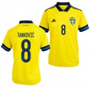 2020 EURO Sweden Home Soccer Jersey Shirt Muamer Tankovic #8