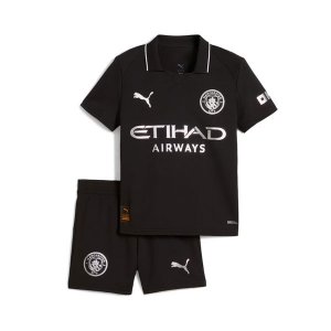 2025-26 Manchester City Away Kids Soccer Kits Shirt With Shorts