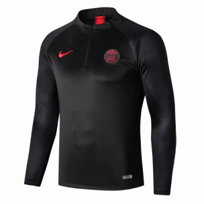 2019-20 PSG Black Training Sweatshirt With Red Logo