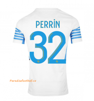 2021-22 Marseille Home Soccer Jersey Shirt with PERRIN 32 printing