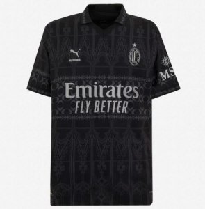 2023-24 AC Milan Fourth Away Black Soccer Jersey Shirt Player Version