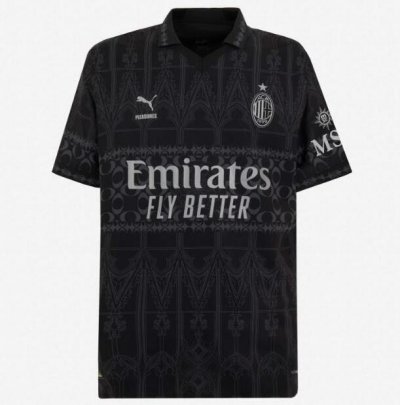 2023-24 AC Milan Fourth Away Black Soccer Jersey Shirt Player Version