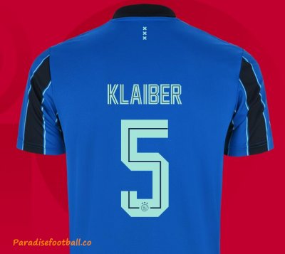 2021-22 Ajax Away Soccer Jersey Shirt with Klaiber 5 printing