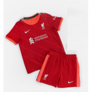 Kids 2021-22 Liverpool Home Soccer Kits Shirt With Shorts