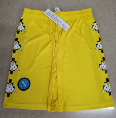 2021-22 Napoli Maglia Gara Burlon Yellow Soccer Shorts