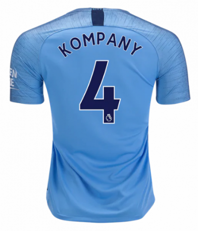 2018-19 Manchester City Home Soccer Jersey Shirt Vincent Kompany #4