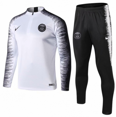 2018-19 PSG White Training Kit Black Stripe