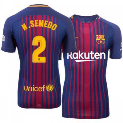 2017-18 Barcelona #2 Nélson Semedo Home Soccer Jersey