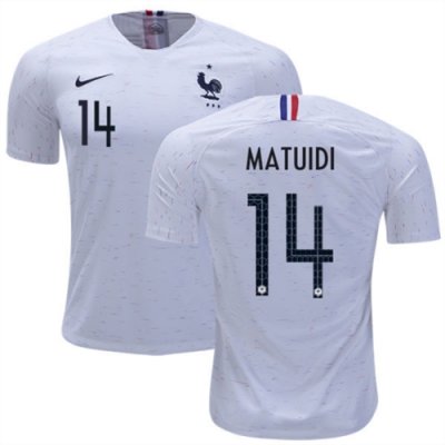 2018 World Cup France Away Soccer Jersey Shirt Blaise Matuidi #14