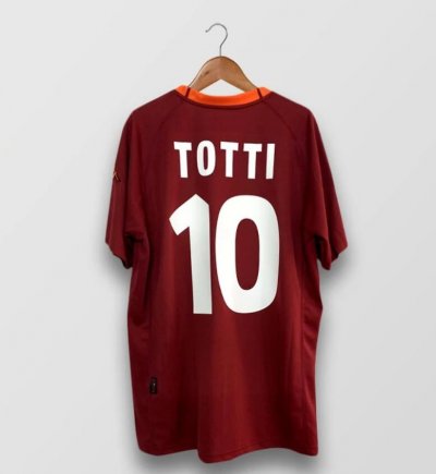 2000-01 Roma Retro Home Soccer Jersey Shirt Totti #10