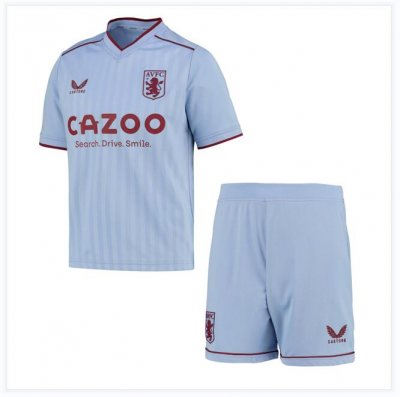 Kids Aston Villa FC 2022-23 Away Soccer Kits Shirt With Shorts
