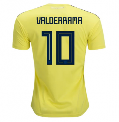 2018 World Cup Colombia VALDERRAMA #10 Home Yellow Soccer Jersey