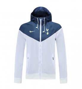 2021-22 Tottenham Hotspur White Navy Windbreaker Hoodie Jacket
