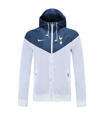 2021-22 Tottenham Hotspur White Navy Windbreaker Hoodie Jacket
