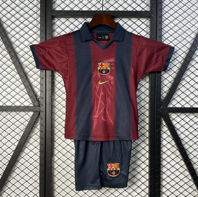 2025-26 Barcelona Kids Red Blue Special Soccer Kits Shirt With Shorts
