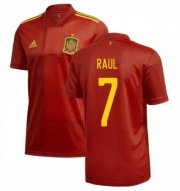 2020 EURO Spain Home Soccer Jersey Shirt RAUL 7