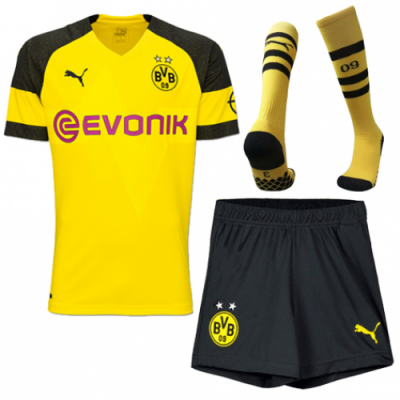 2018-19 Borussia Dortmund Home Soccer Jersey Whole Kit (Shirt + Shorts + Socks)