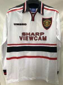 1998-99 Manchester United Retro Long Sleeve Away Soccer Jersey Shirt