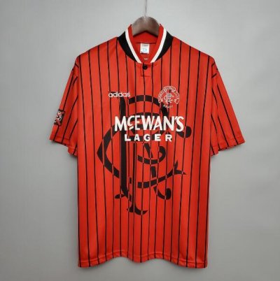 1994-95 Rangers Retro Red Away Soccer Jersey Shirt