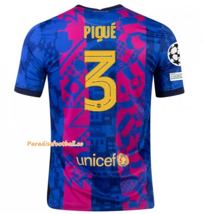 2021-22 Barcelona Third Away Soccer Jersey Shirt with GERARD PIQUÉ 3 UCL printing