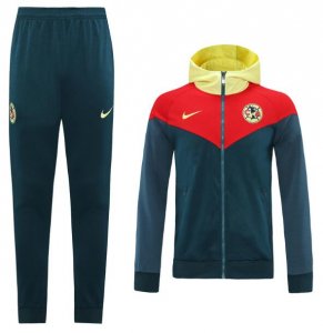 2020-21 Club America Navy Yellow Hoodie Windbreaker Jacket Kits With Pants
