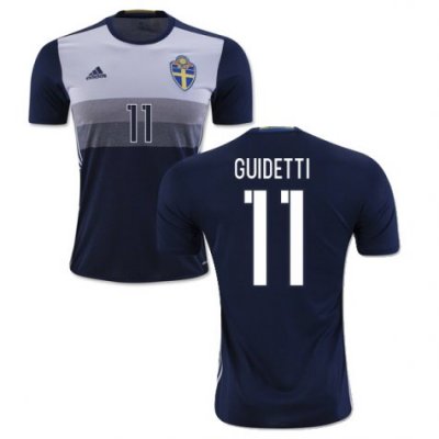 2016 Sweden Guidetti 11 Away Soccer Jersey