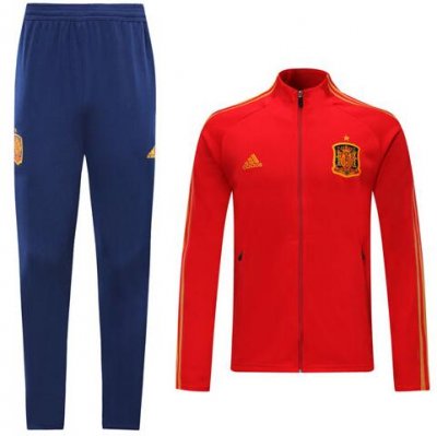 2019-20 Spain Red High Neck Collar Jacket and Pants Training Kit