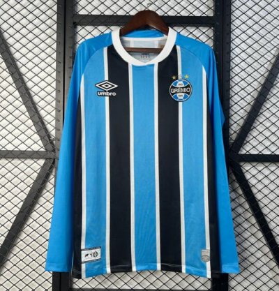2025-26 Gremio Foot-Ball Home Long Sleeve Soccer Jersey Shirt