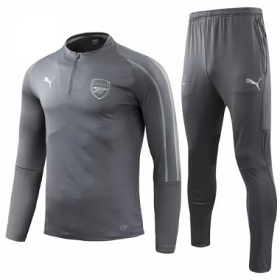 2018-19 Arsenal Gray Zipper Sweat Shirt training suit with pants