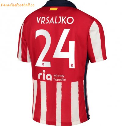 2020-21 Atlético Madrid Metropolitano Home Soccer Jersey Shirt with Vrsaljko 24 printing