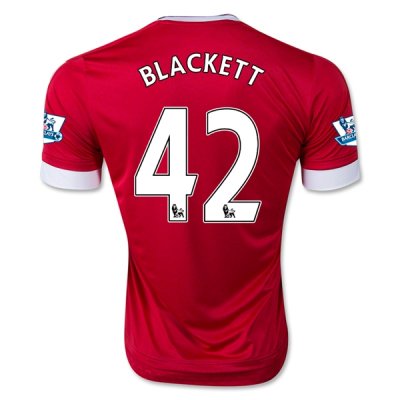 2015-16 Manchester United BLACKETT 42 Home Soccer Jersey