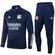 2020-21 Lyon Dark Blue Sweatshirt Training Kits with Trousers