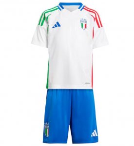 2024-25 Italy Kids Away Soccer Kits Shirt With Shorts