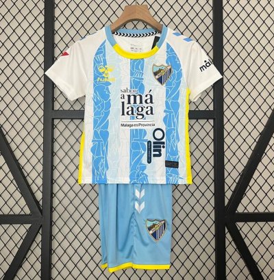 Kids Malaga 2024-25 Home Soccer Kits Shirt With Shorts