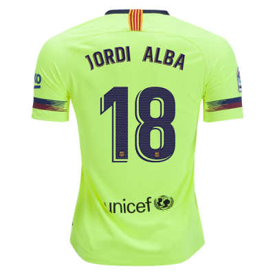 2018-19 FC Barcelona Away Soccer Jersey Shirt Jordi Alba #18