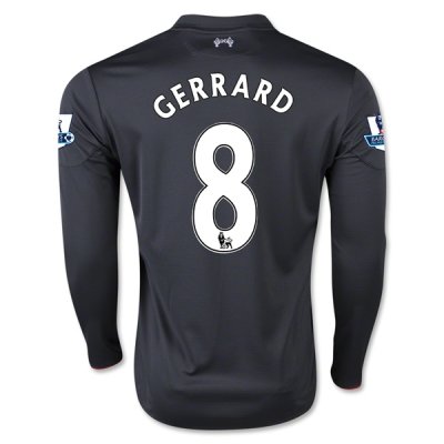 2015-16 Liverpool GERRARD #8 LS Third Soccer Jersey