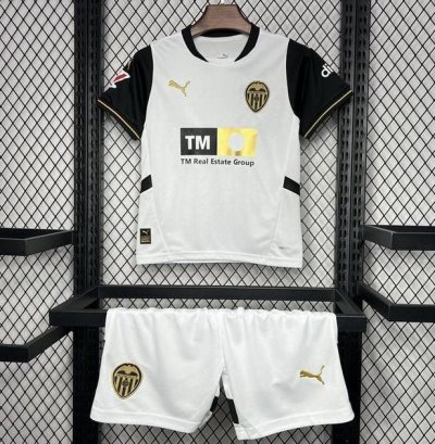2024-25 Valencia Kids Home Soccer Kits Shirt With Shorts