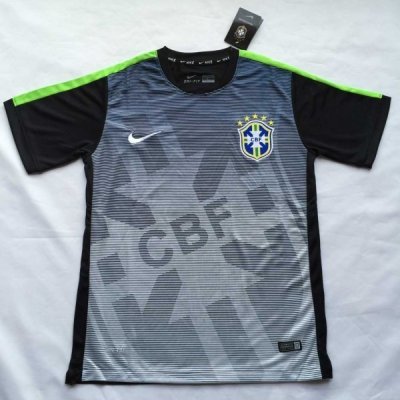 2015-16 Brazil Training Shirt Black-Grey