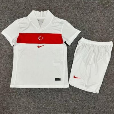 2024 Euro Cup Turkey Kids Home Soccer Kits Shirt With Shorts