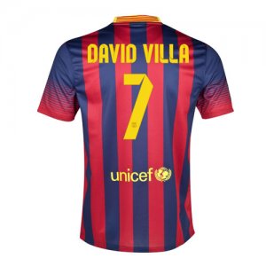 13-14 Barcelona #7 David Villa Home Soccer Jersey Shirt 13-14 Barcelona #7 David Villa Home Soccer Jersey Shirt