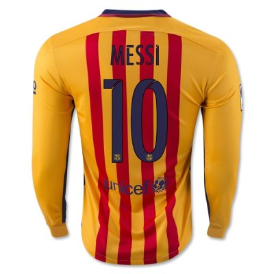 2015-16 Barcelona MESSI 10 LS Away Soccer Jersey