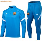 2021-22 Barcelona Blue White Training Kits Sweatshirt with Trousers