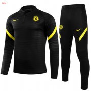 Kids 2021-22 Chelsea Black Youth Training Suits Sweatshirt with Pants
